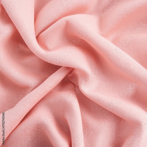 Soft Pink Fabric Draped Gently, Creating Elegant Folds and Texture Suitable f...