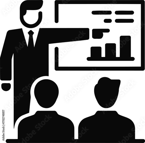 Illustrative Meeting Presentation and Learning Concept in Business