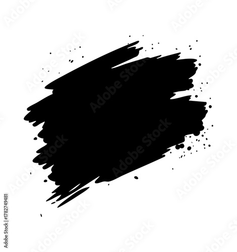 Black Grunge Brushstroke Artistic Ink Splash