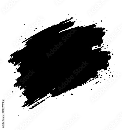Black Grunge Brushstroke Artistic Ink Splash