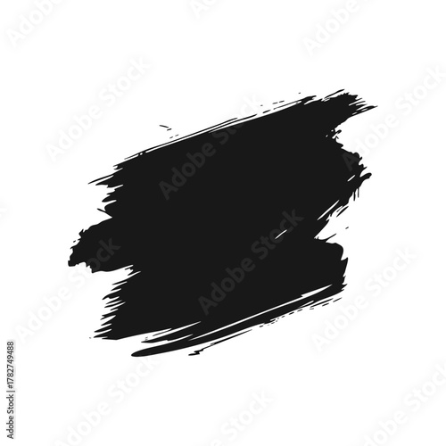 Black Grunge Brushstroke Artistic Ink Splash