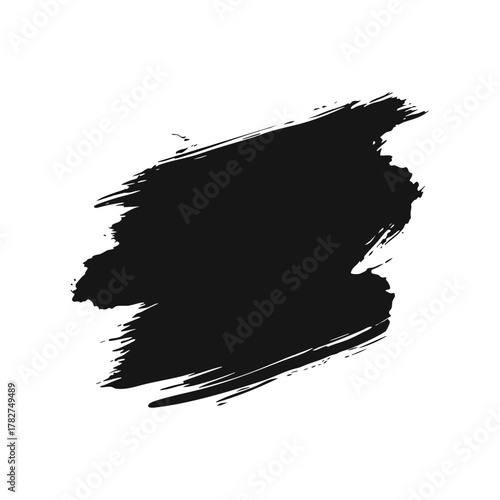 Black Grunge Brushstroke Artistic Ink Splash