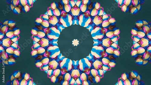 Abstract 3D Kaleidoscopic Mandala: A Vibrant Geometric Mosaic Featuring Ornamental Patterns and Symmetrical Designs for Dynamic and Captivating Visual Backgrounds
