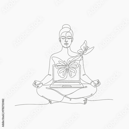 Digital Harmony Vector line Art