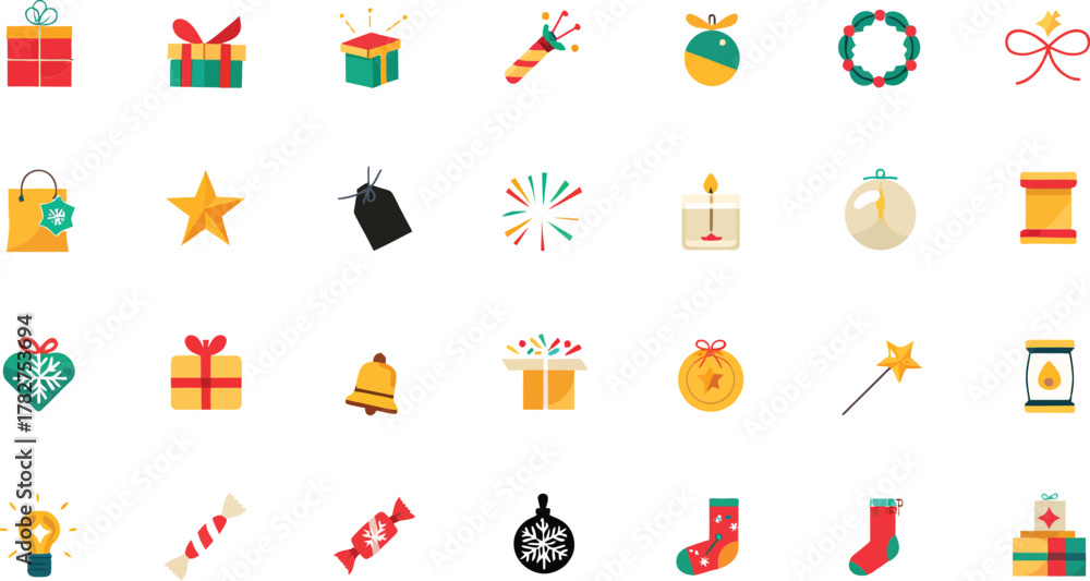 Fototapeta premium Collection of christmas and holiday icons