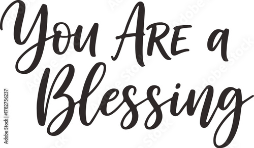 Inspirational Quote You Are a Blessing in Elegant Script Font.