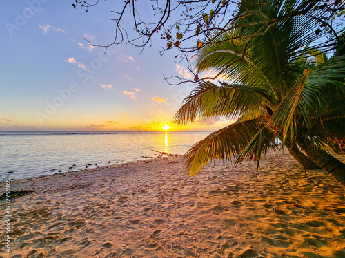 Sunset on a Beach in Rarotonga