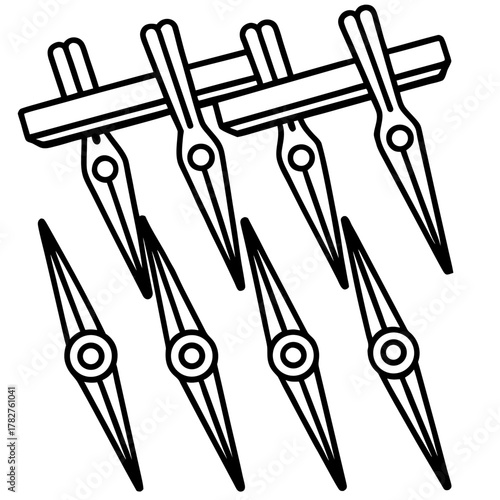 Clothespin Vector Illustration