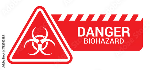 Danger biohazard warning sign vector design with biological hazard danger symbol for safety security