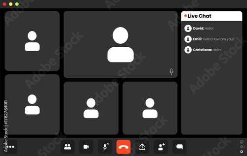 Virtual meeting with participants greeting each other online