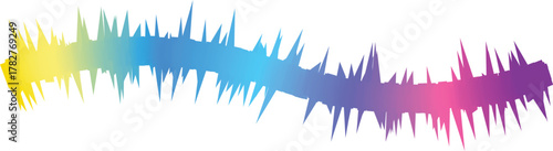 Colorful Spiky Jagged Audio Wave Gradient editable artwork
