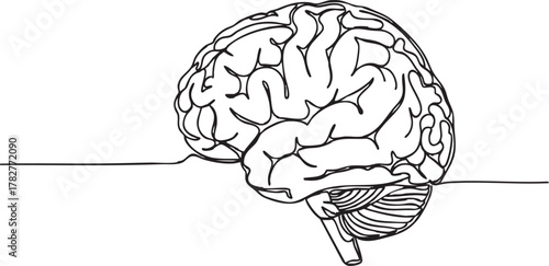 Unlock your potential with a modern brain illustration for innovative projects and intellectual pursuits, simple and elegant design