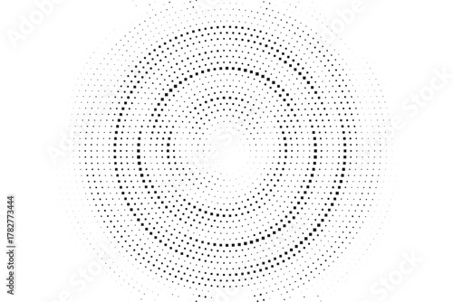 Minimal halftone dotted concentric circles with soft gradient transitions forming a clean modern circular background, ideal for graphic compositions, UI elements, poster layouts and branding visuals