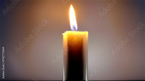 Close-up of a Lit Candle – Flickering Flame