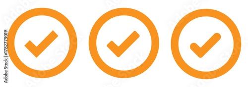 Check Mark Icons set. Circle tick approved symbol.  Check marks for accept, confirmation, agreement. correct and accept sign.