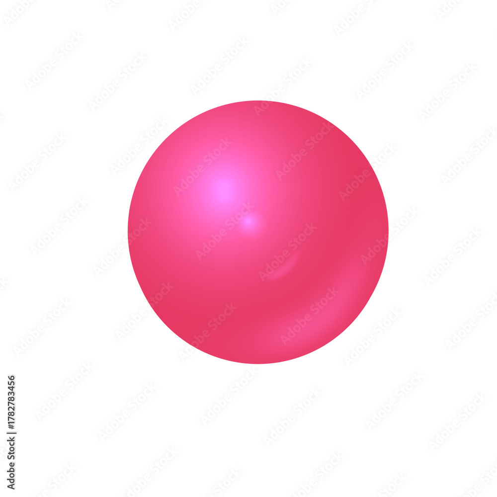 Obraz premium Abstract glossy gradient sphere with smooth pink and purple tones and soft glowing highlights. Modern 3D-style round shape on transparent background for UI design, branding, overlays and creativity.