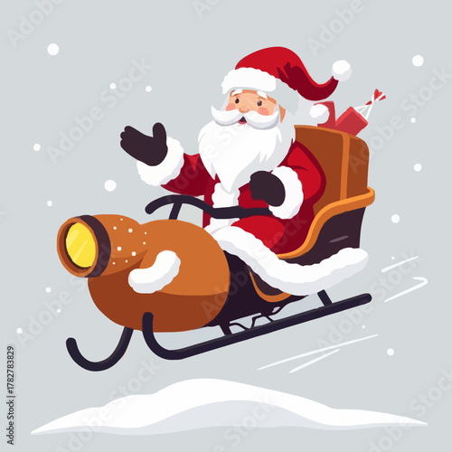 santa claus on sledge