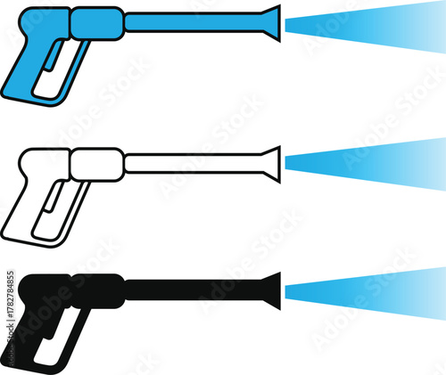 pressure washing gun icon bundle