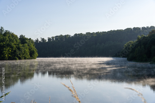 lake with early fog
