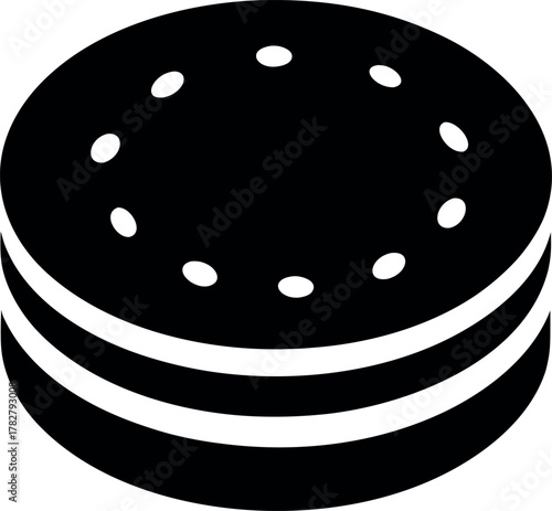 Oreo Biscuit Silhouette Vector for Snack Illustration