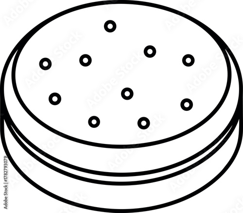 Stylized Oreo Cookie Vector Illustration for Food Design