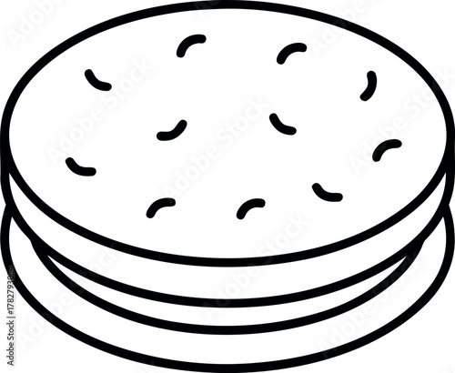 Minimalist Oreo Biscuit Vector Illustration