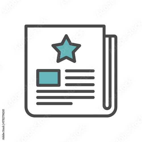 AI News Assistant Soft Outline Icon, Smart Digest