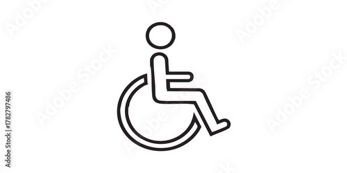 Wheelchair accessible symbol outline icon vector