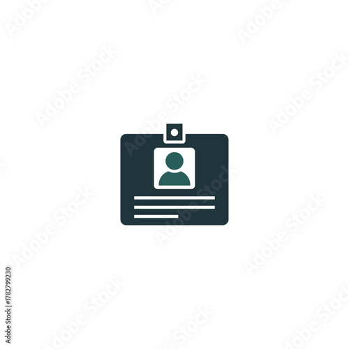 Office ID card icon flat vector design. copy
