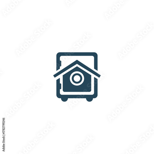 Mortgage real estate safe icon flat vector design.