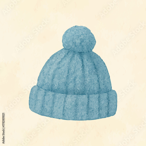 Beanie blue watercolor winter hat