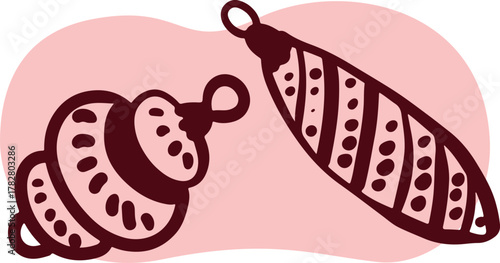 Christmas Ornament Line Art Sketch, Minimal Hand Drawn Holiday Decoration, New Year Bauble Illustration