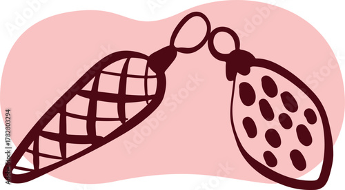 Christmas Ornament Line Art Sketch, Minimal Hand Drawn Holiday Decoration, New Year Bauble Illustration