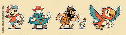 Cartoon Characters Collection - Boy, Mountain, Caveman, and Parr