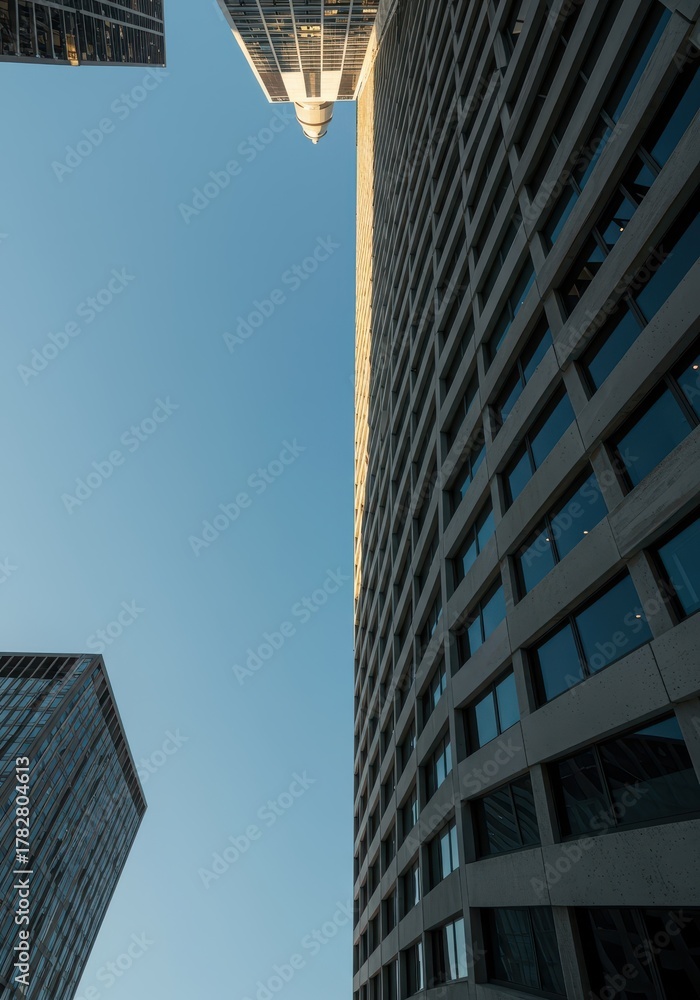 Obraz premium Massive architectural structure dominating the urban environment, showing extraordinary vertical reach and impressive scale, upward, high, success