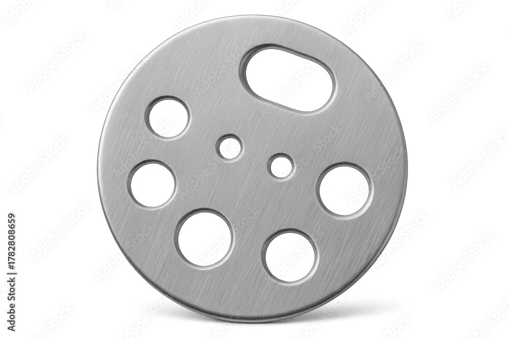 Obraz premium Metal film reel icon on transparent background