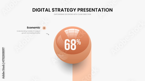Digital Review 1 Option Infographic Slideshow Design. Service Portfolio Slide Layout Vector Illustration. Colorful Visualization One Step Graph Presentation Template.