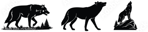 wolf silhoutte vector design