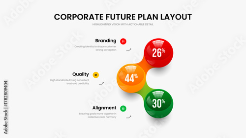 Minimal Report Slide Design Vector Illustration. Modern Introduction Three Element Infographic Slideshow Template. Sales Plan 3 Step Diagram Presentation Layout.