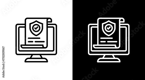 Online Insurance With Icon Set Design