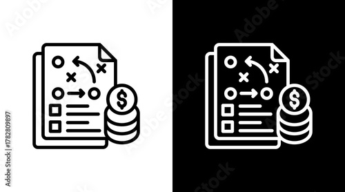 Financial Strategy With Icon Set Design