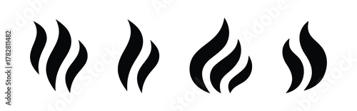icons, four, shapes, they, background, abstract, heat, upward, category:, sign, suggesting, shape, heat., vector, black, smoke, fluid, organic, vapor, silhouettes., flame, curved, description:, symbol