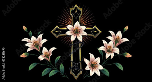 Seamless vector illustration of an abstract floral design featuring pink flowers, leaves, and a butterfly pattern perfect for spring wallpaper or summer decoration