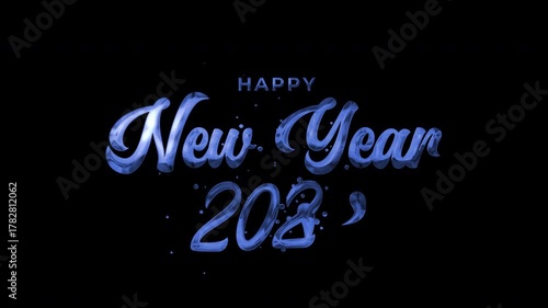 Vibrant animation of 'Happy New Year 2026'. Great for holiday themed social media content, digital ads, and festive promotions. Includes alpha channel.
