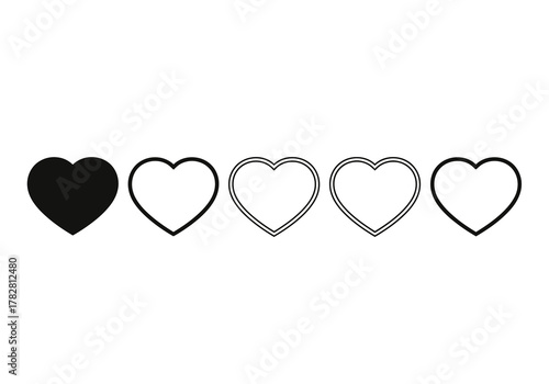 Gradual heart fill progression showing increasing levels of affection or support