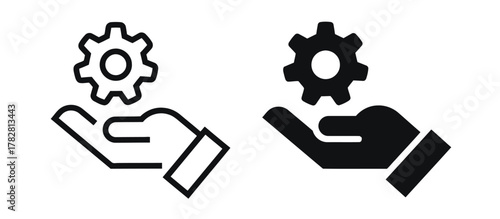 hand, gear, cogwheel, icon, set, service, support, engineering, mechanics, industry, technology, work, assistance, help, solution, maintenance, repair, operation, process, mechanism, development, stra