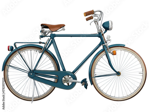 Vintage bicycle clipart retro design element digital artwork creative environment flat style