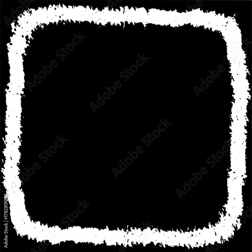 Black canvas with white rough border creating a striking contrast for artistic expression