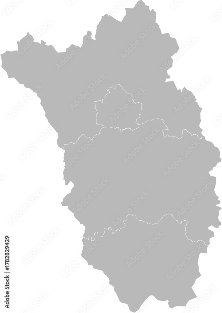 Obraz premium Kilkenny, Ireland – administrative vector map with municipal district boundaries (Web Mercator projection, PPT-compatible & fully editable)