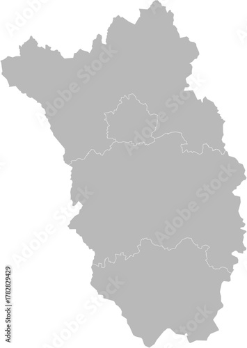 Kilkenny, Ireland – administrative vector map with municipal district boundaries (Web Mercator projection, PPT-compatible & fully editable)